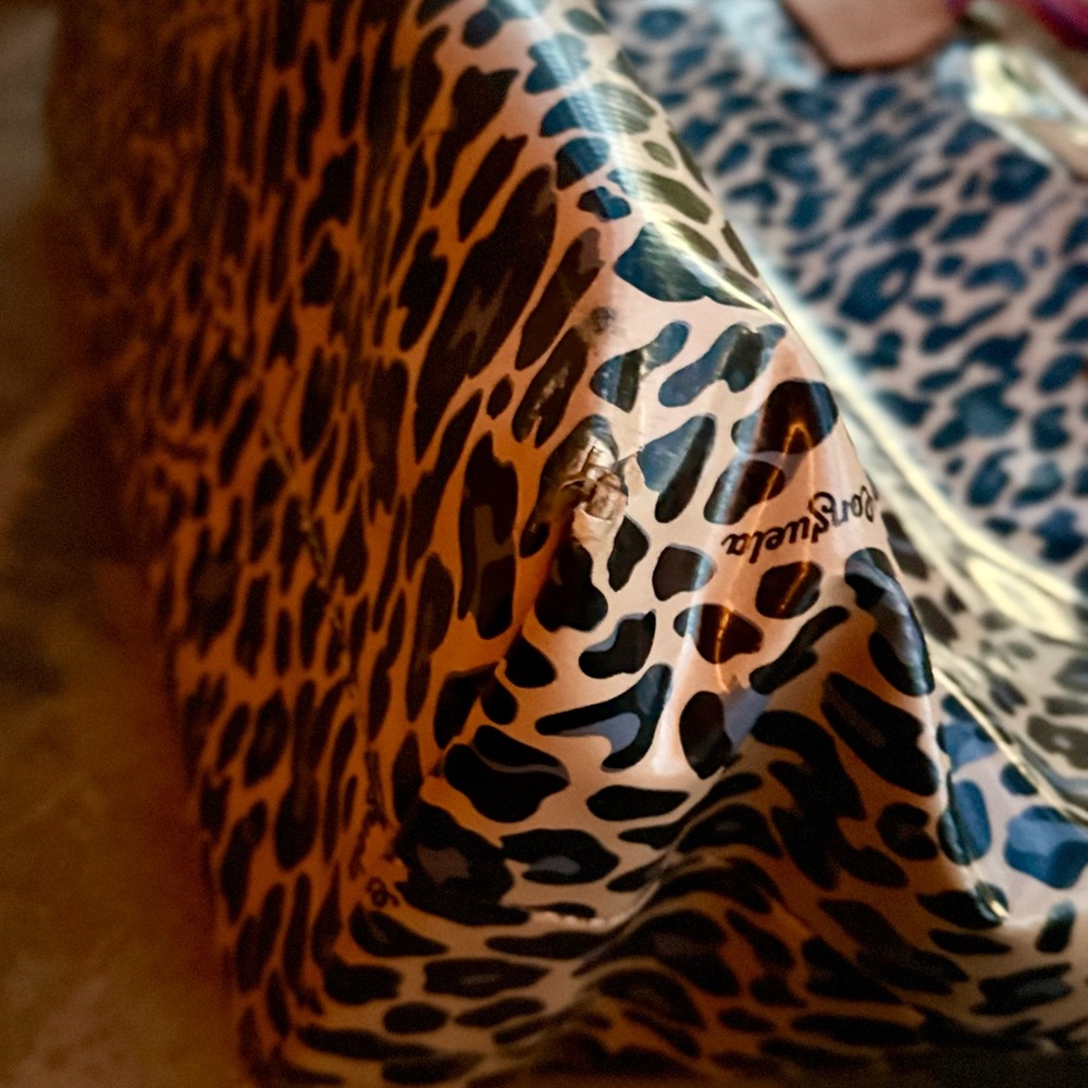 Consuela Blue Jag Zipper Tote | Leopard Print Travel & Beach Bag | Retired - Picture 10 of 17